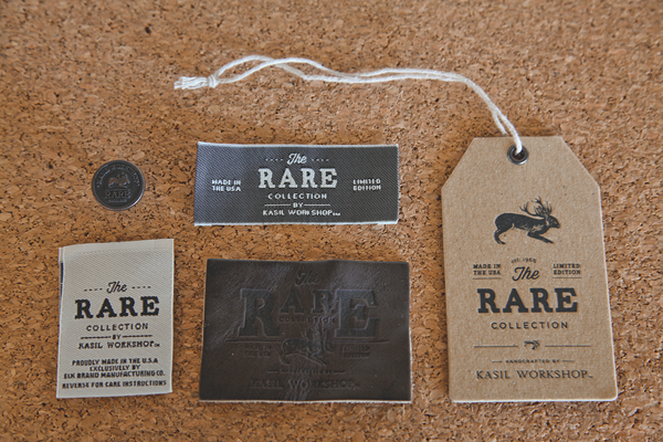 Textured hang tag with vintage buyer persona Textured hang tag for clothing