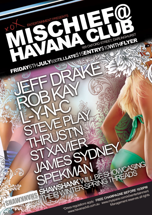 Nightclub Flyer Sample 09 Night Club Flyer - Free Champagne at Havana Club