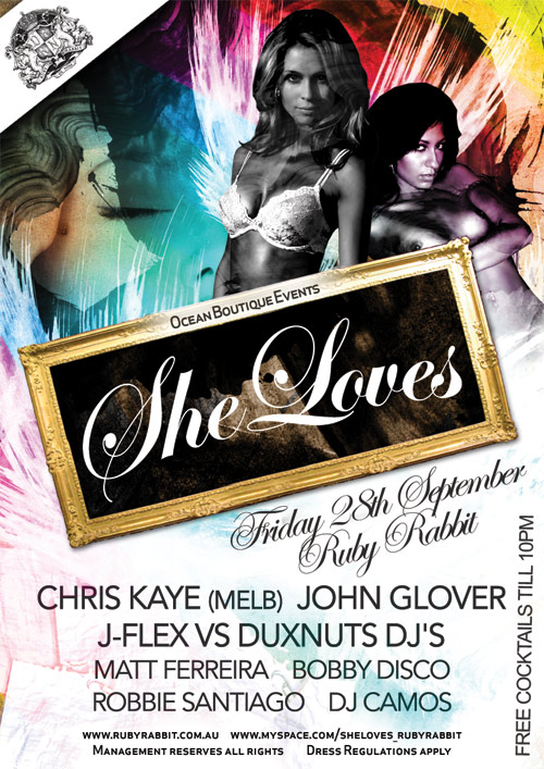 Nightclub Flyer Sample 10 Night Club Flyer - Ruby Rabbit, Ocean Boutique Events