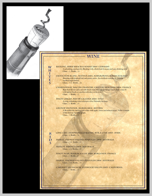 wine menu design 03 Wine Menu Design - Bar on Buena