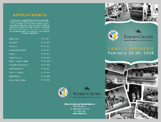 college brochure design 11 College Brochure Design - Eckerd College Family Weekend Collateral