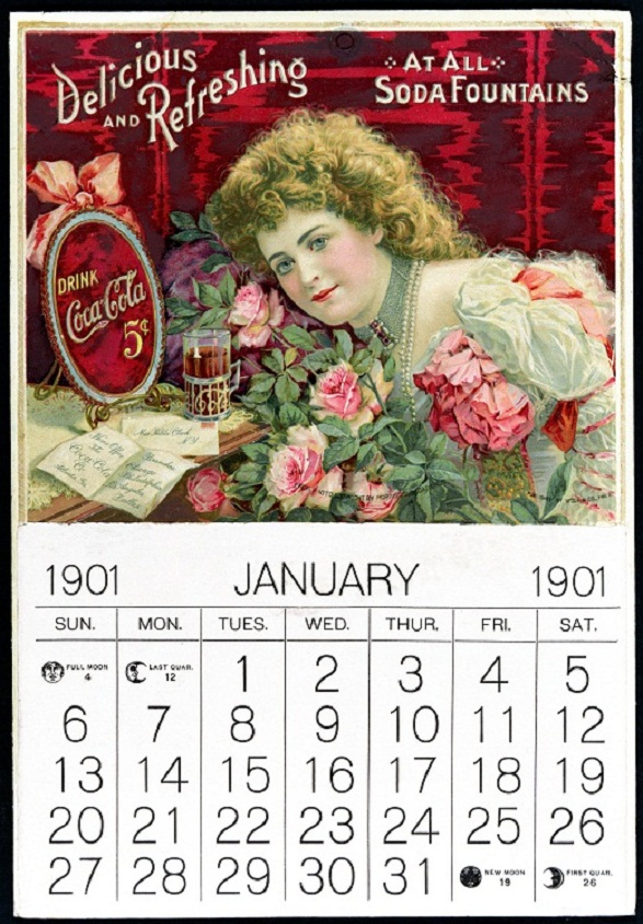 Pin-Up Girl Calendar 14 Pin-Up Girl Calendar - Coca Cola 1901