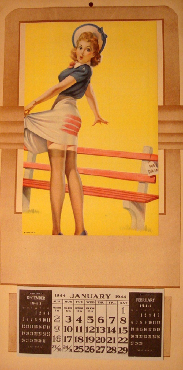 Pin-Up Girl Calendar 16 Pin-Up Girl Calendar - 1944 Vintage