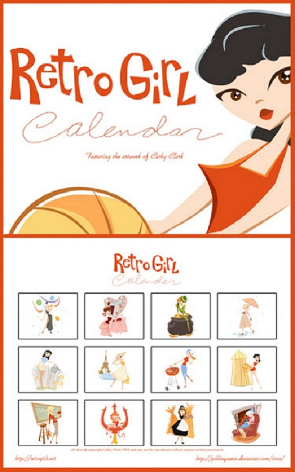 Pin-Up Girl Calendar 17 Pin-Up Girl Calendar - Retro Girl by Goblin Queeen