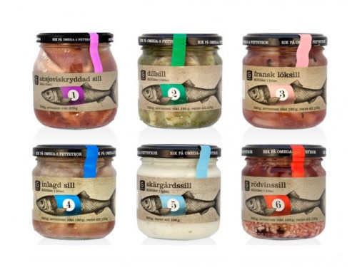 Herring labels. Pickled herring jar label