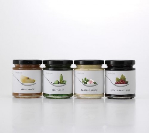 Sauce and jelly labals Waitrose condiments jar labels