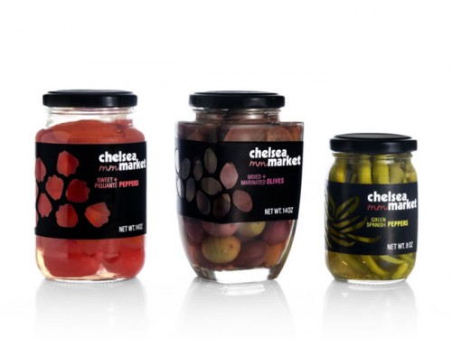 Classic clear labels for canned veggies Chelsea Market Jar Label