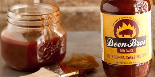 Barbeque sauce label Deen Bros BBQ sauces jar labels