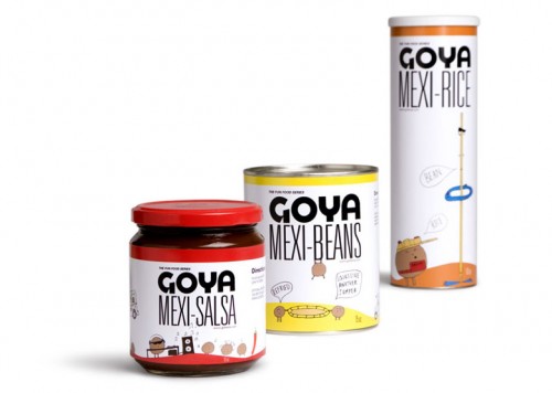 Salsa, rice, and beans labels goya labels