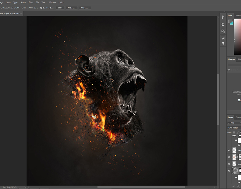 Making image file of a chimp print-ready
