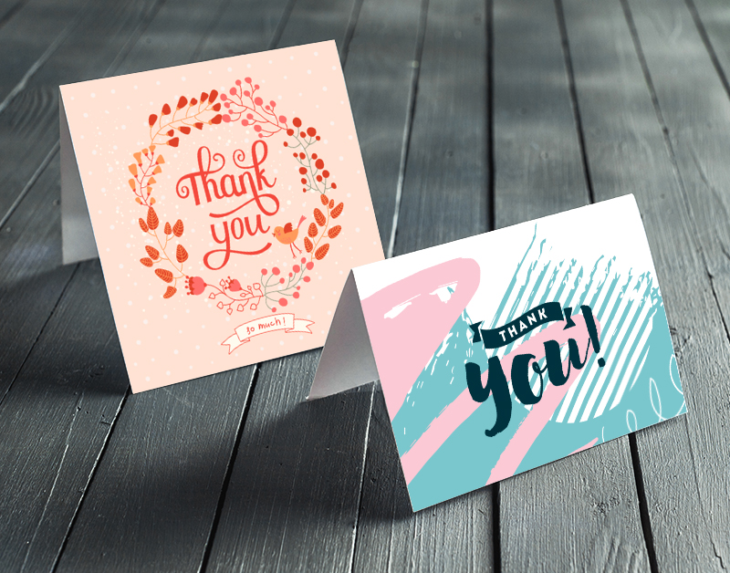 Different audiences may react to your designs in different ways. thank you cards two different