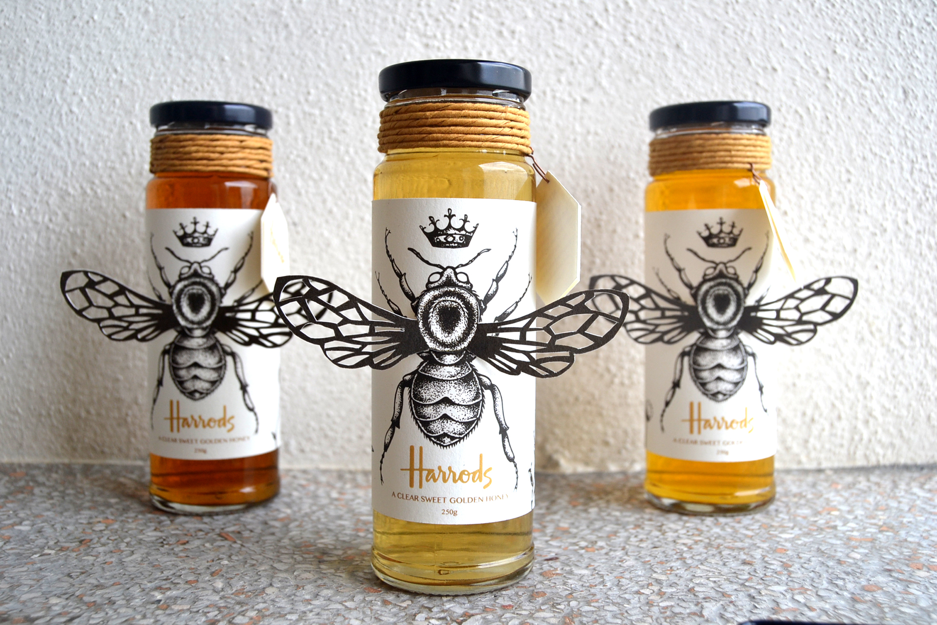 Harrod's honey jar labels Harrods honey jar labels