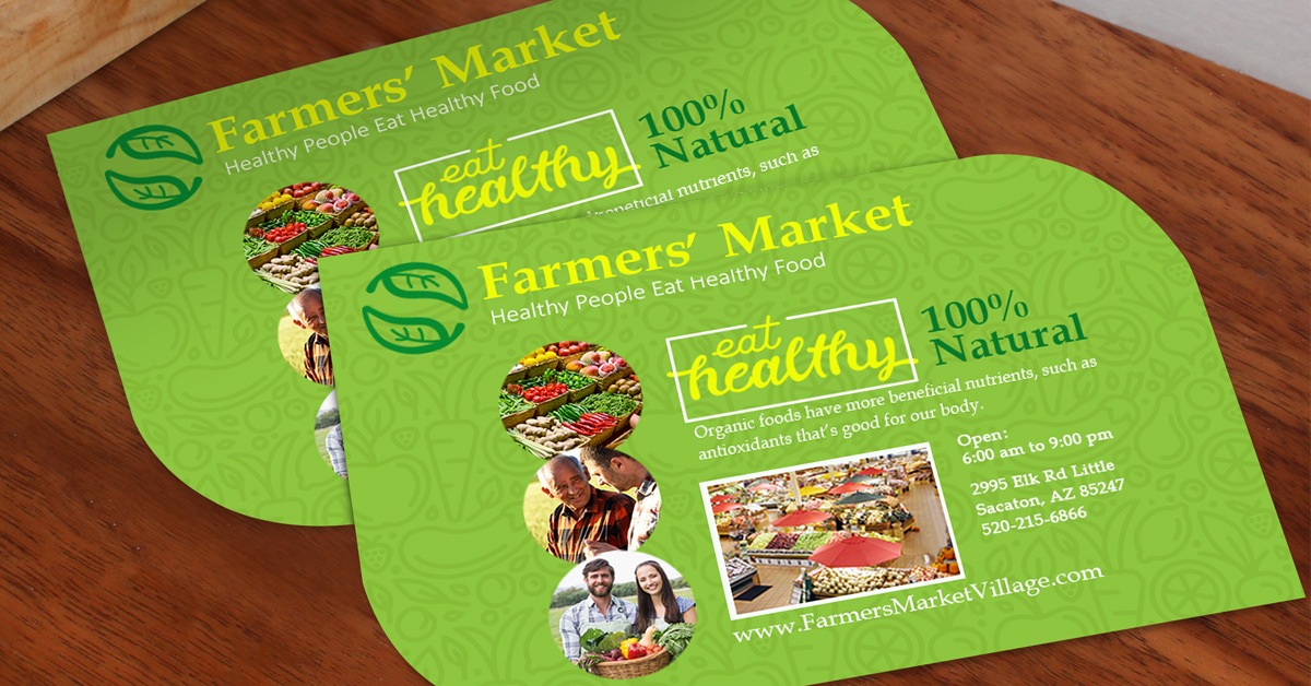 Where would you distribute these flyers for a farmer's market? leaf marketing flyers