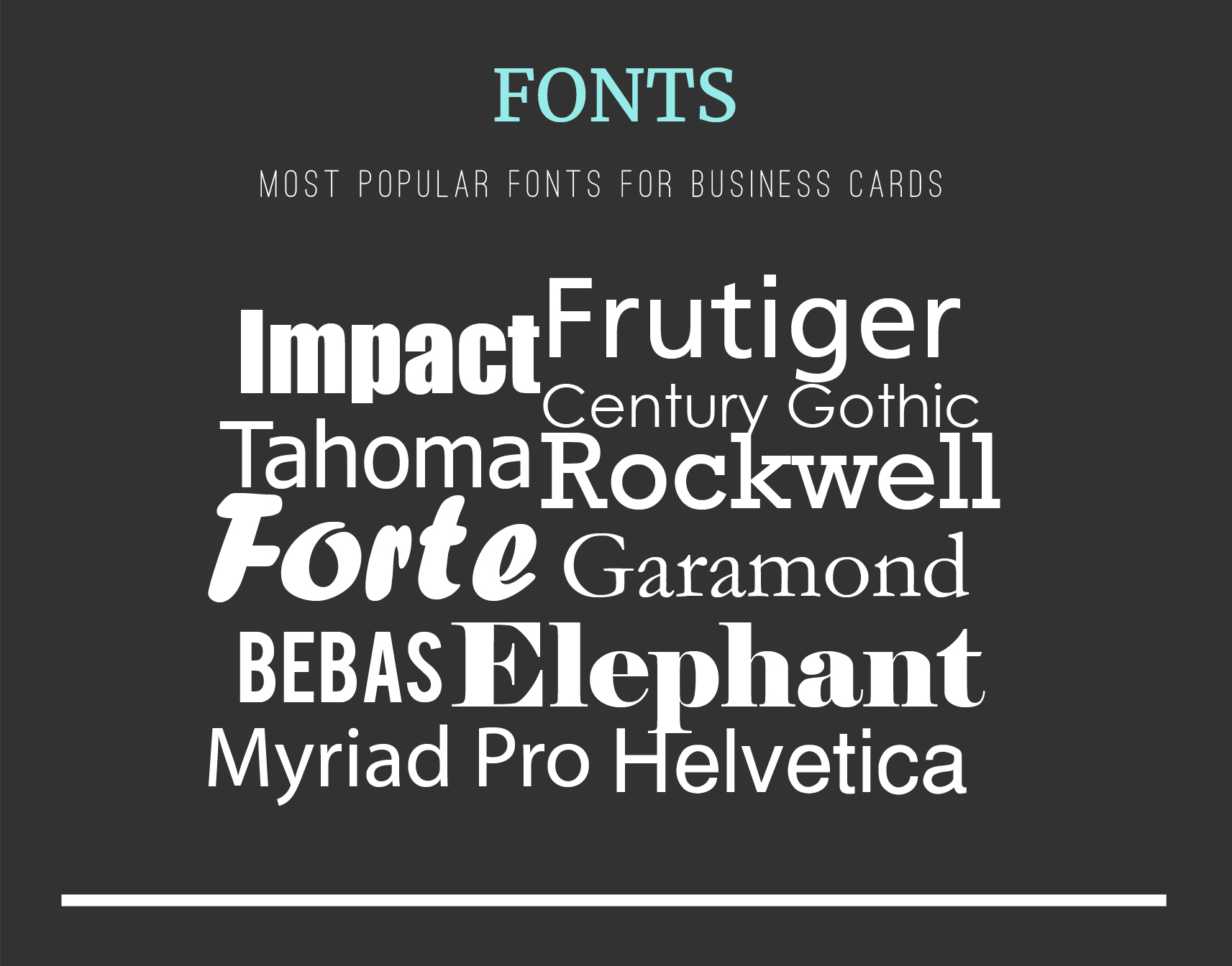 Business card fonts Fonts for business cards