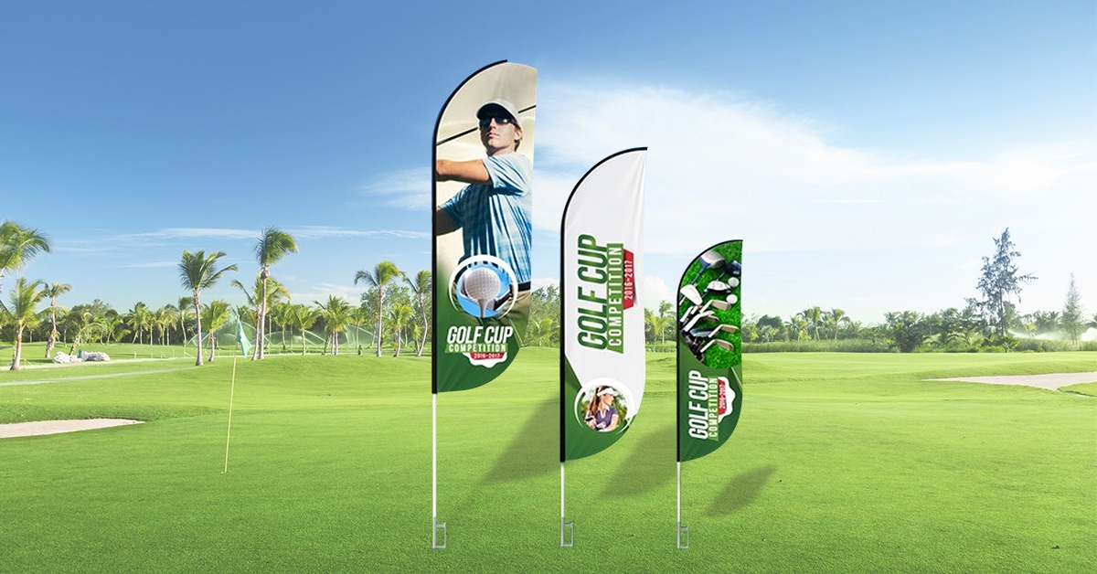 Feather flags Feather flags - golf tournament ads