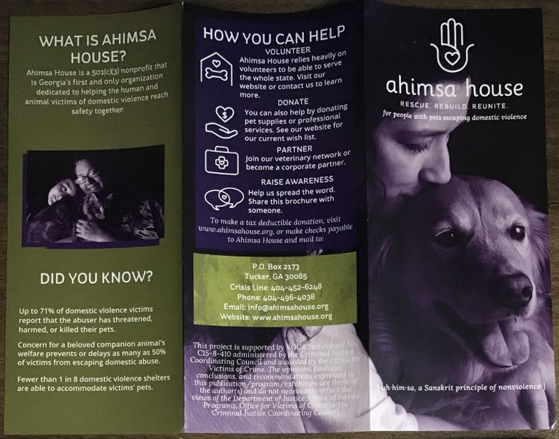 Ahimsa house trifold brochure