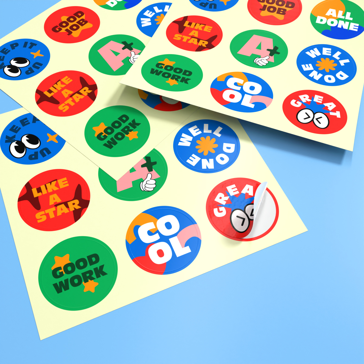 Stickers as a reward for good deed